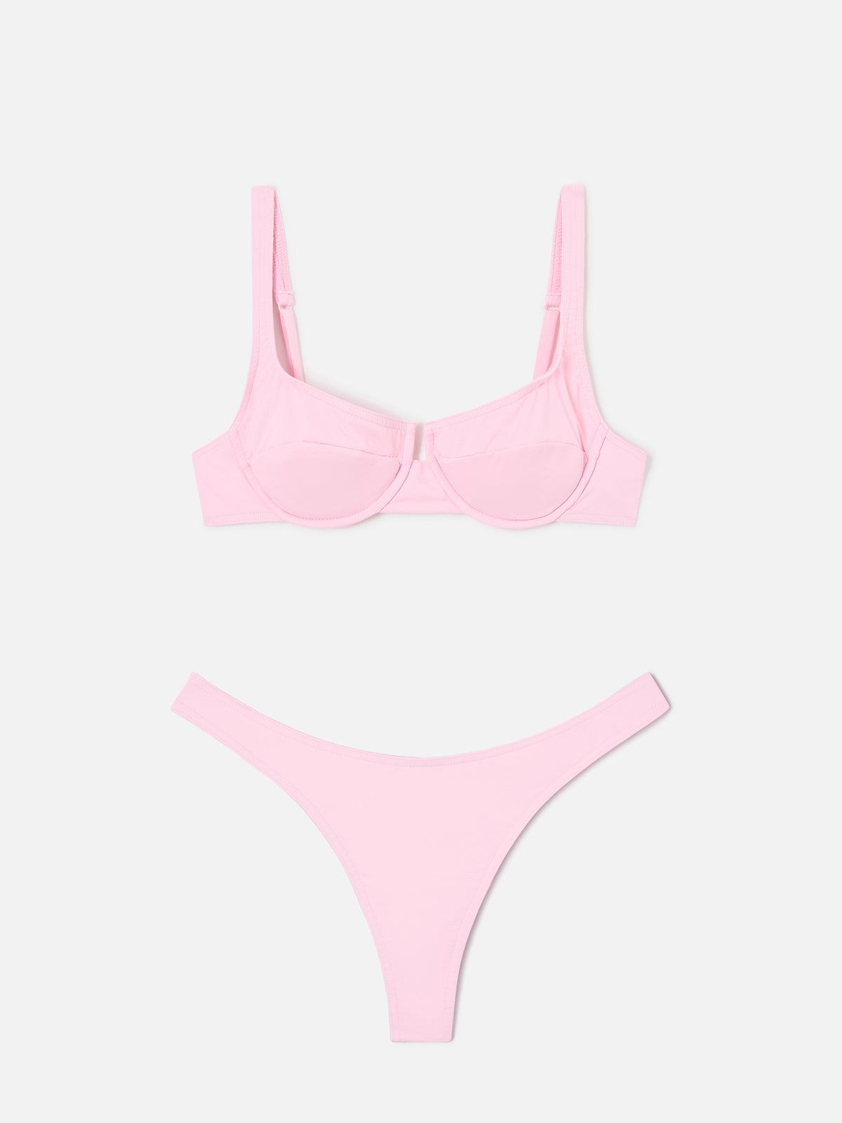 Amira Naomi light pink balconette bikini in solid color