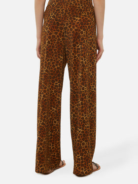 Amalia leopard lurex wide-leg trousers - MC2 Saint Barth