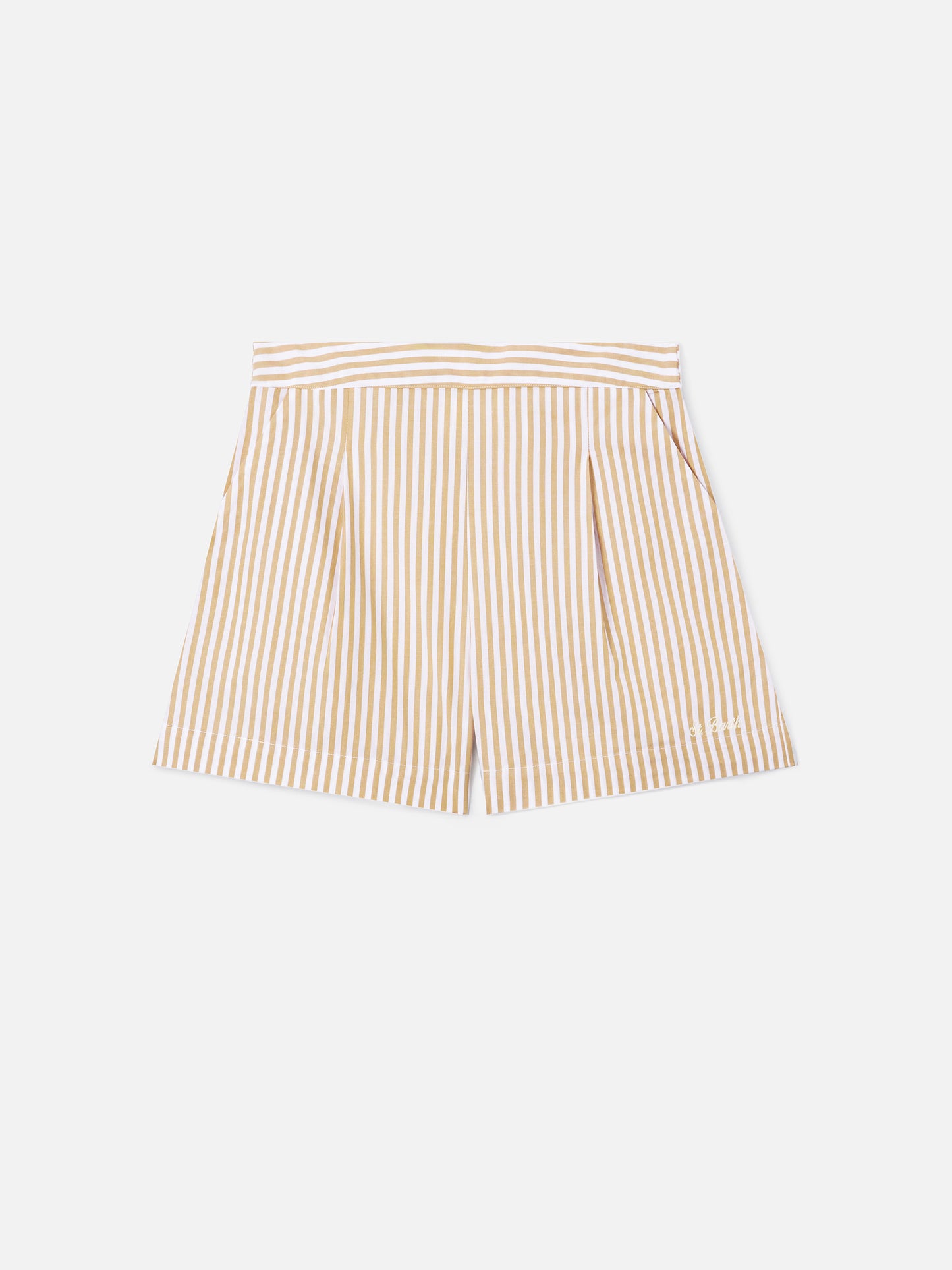 Amani beige striped shorts