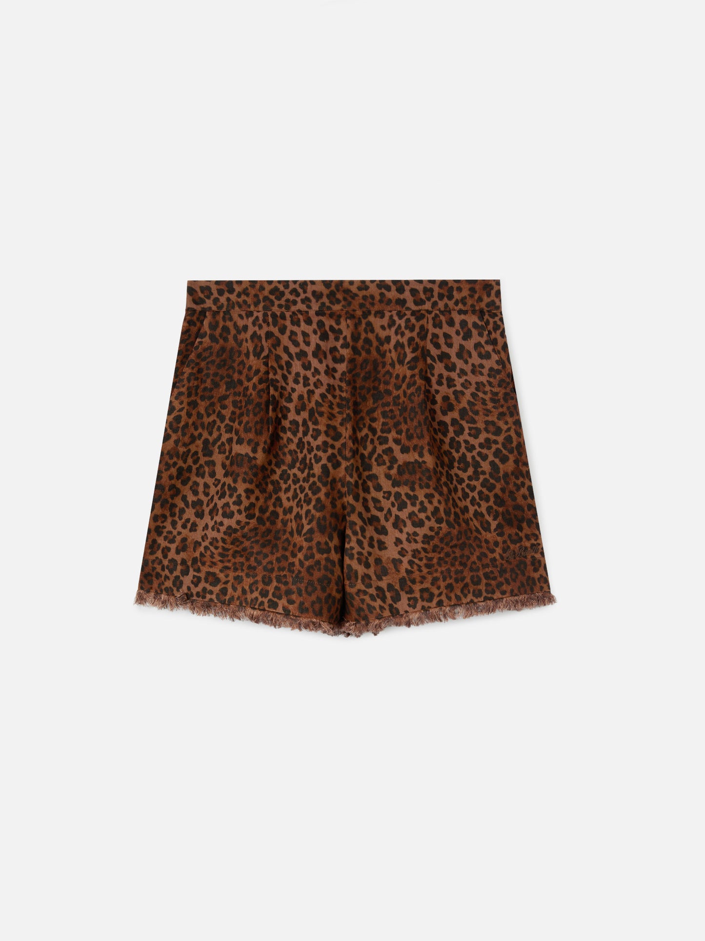 Short Amani in lino stampa leopardata