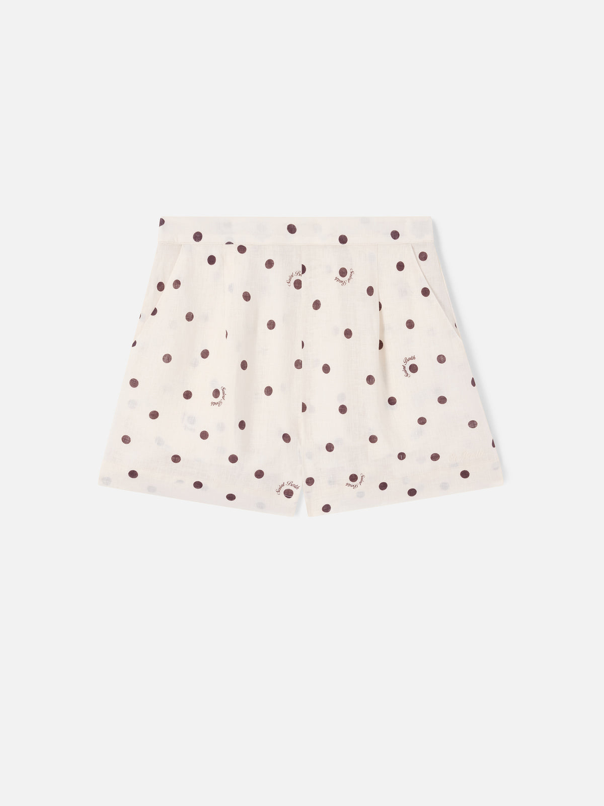 short en lin Amani à imprimé à pois