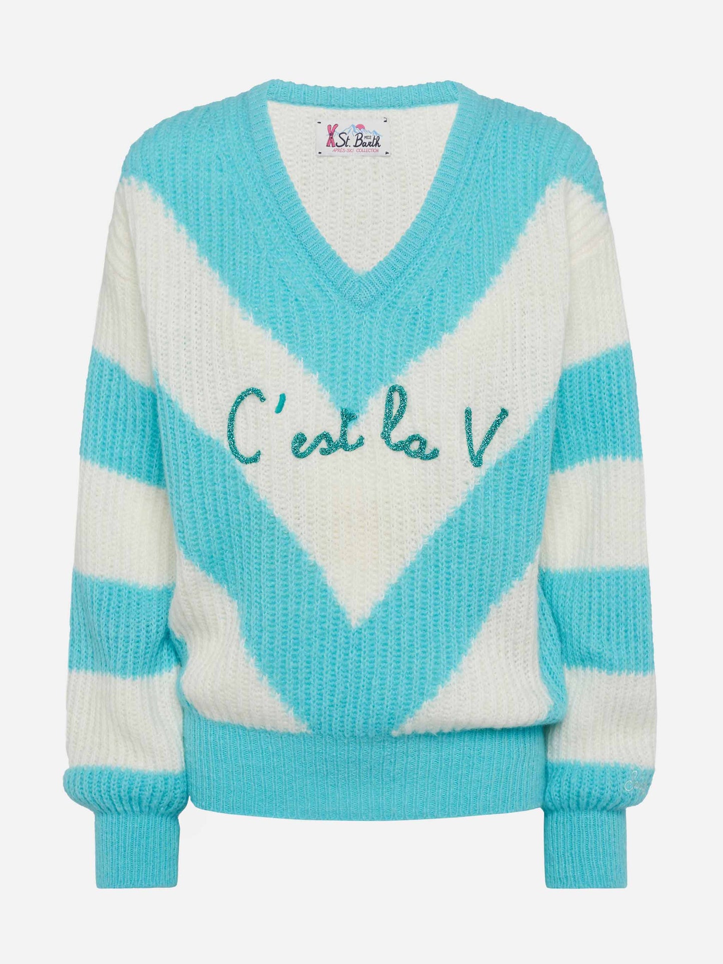 Woman cropped sweater with argyle pattern - MC2 Saint Barth