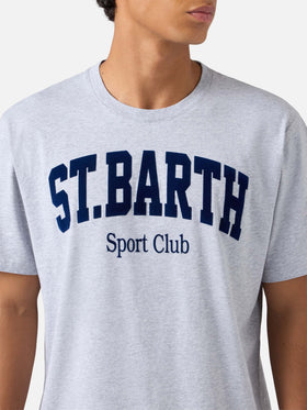Arnott cotton T-shirt in blue with St. Barth Sport Club flock print