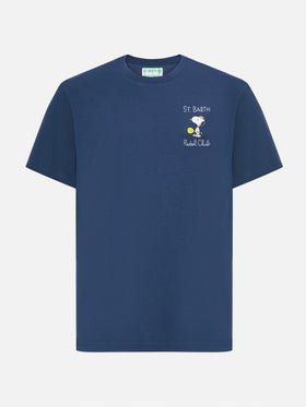 T-shirt Arnott in cotone blu con ricamo Snoopy Padel Club | PEANUTS SPECIAL EDITION