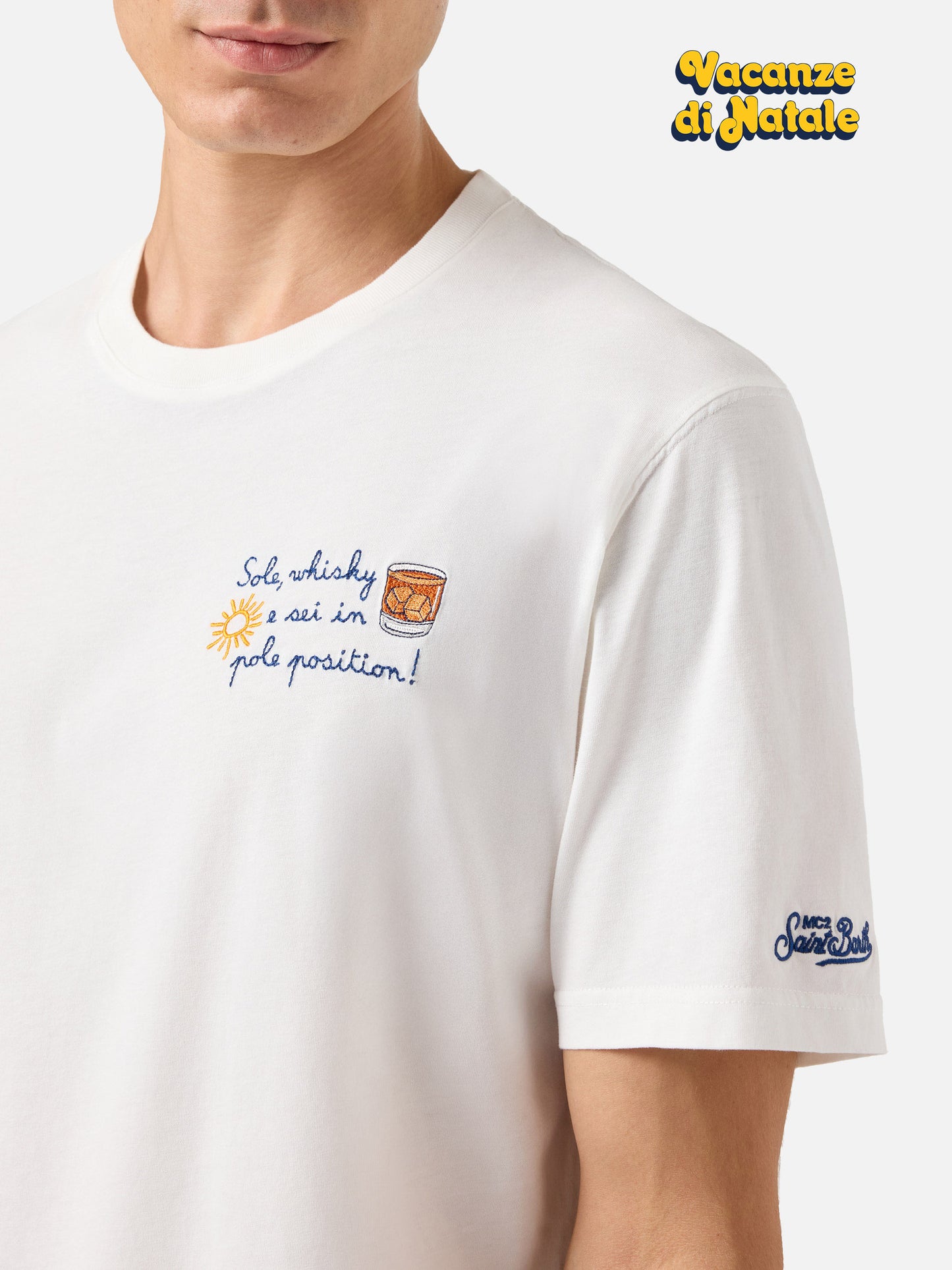 Winter cotton t-shirt Arnott Warm with Sole whisky e sei in pole position! embroidery | VACANZE DI NATALE SPECIAL EDITION
