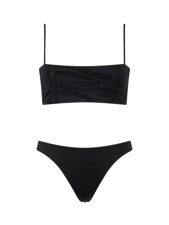 Woman zebra bandeau bikini Athena Naomi with rhinestones - MC2 Saint Barth