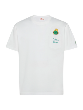 Cotton t-shirt Austin with embroidery and watch print - MC2 Saint Barth