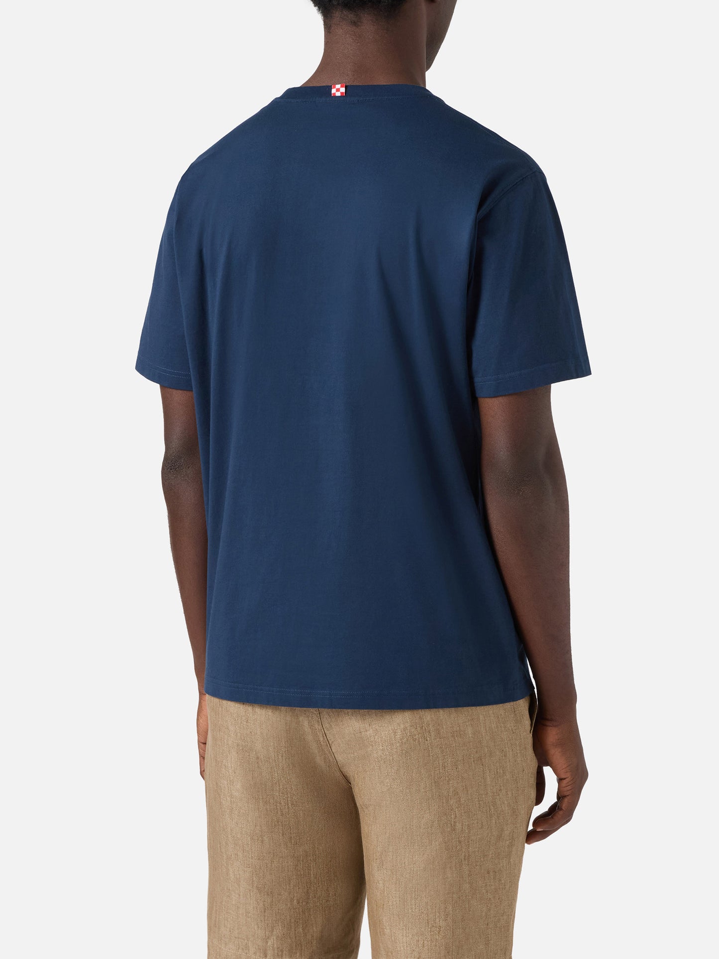 Blue Austin t-shirt with watch and Non Voglio Mica La Luna embroidery