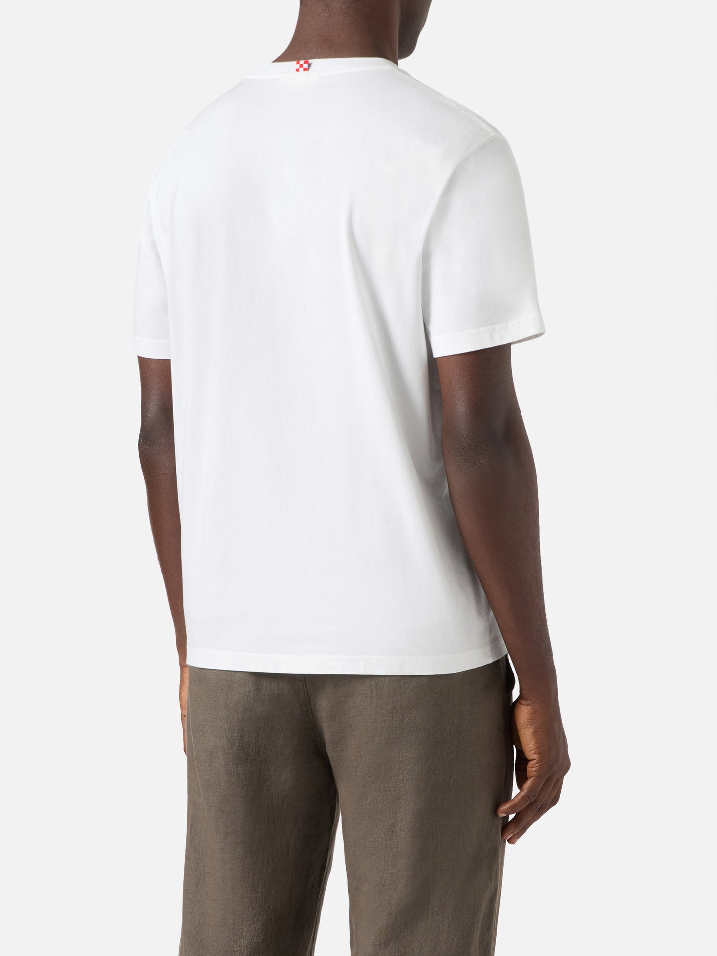 White Austin t-shirt with watch and Time Is Money embroidery