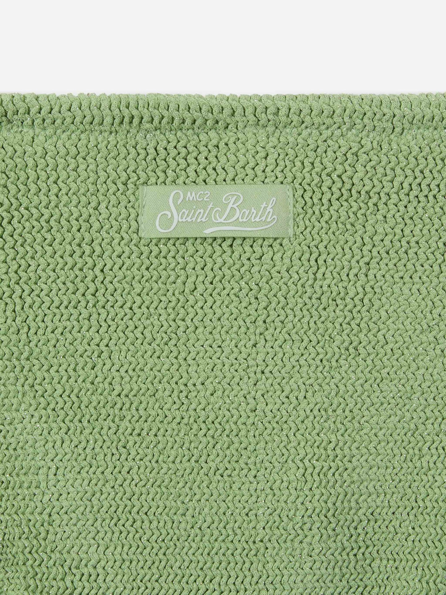 Baker crinkle lurex bikini in light mint