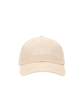 Baseball beige cotton linen cap - MC2 Saint Barth
