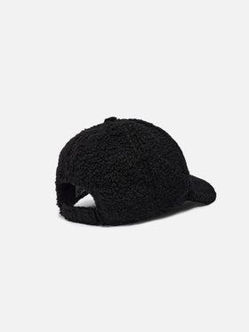 Cappello con visiera Baseball in sherpa nero
