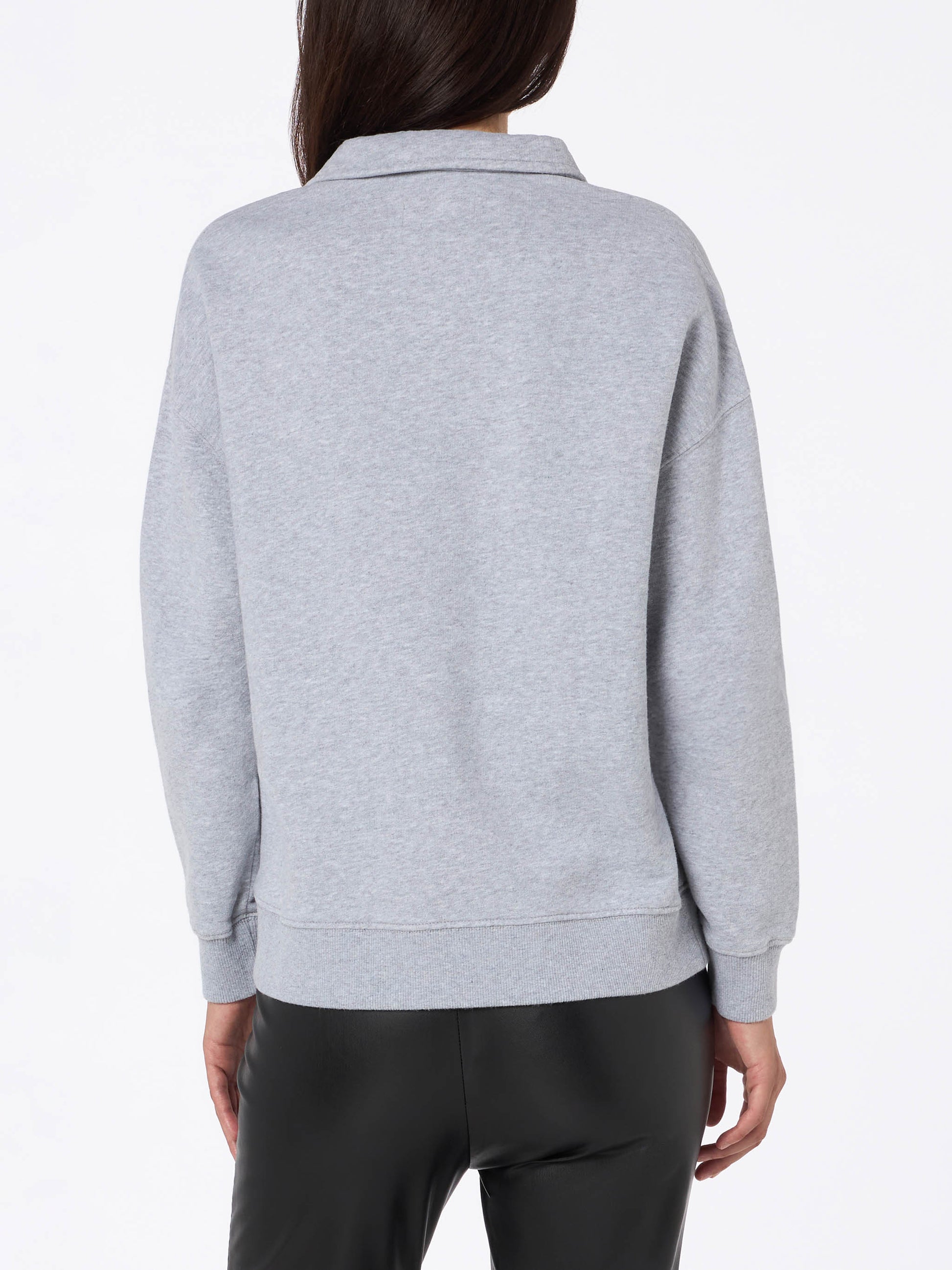 Woman grey polo shirt Berenice with St. Barth sport club embroidery - MC2 Saint Barth