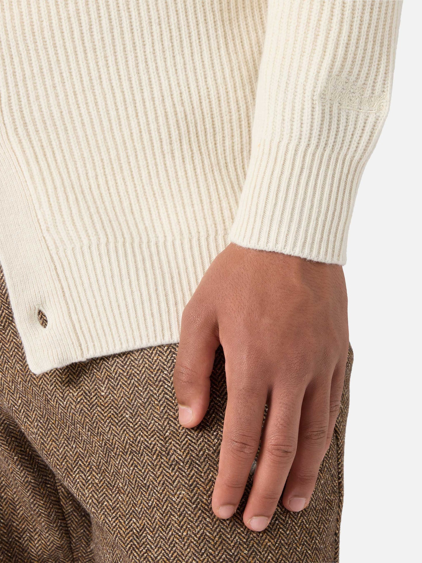 Cardigan Bolton bianco in lana