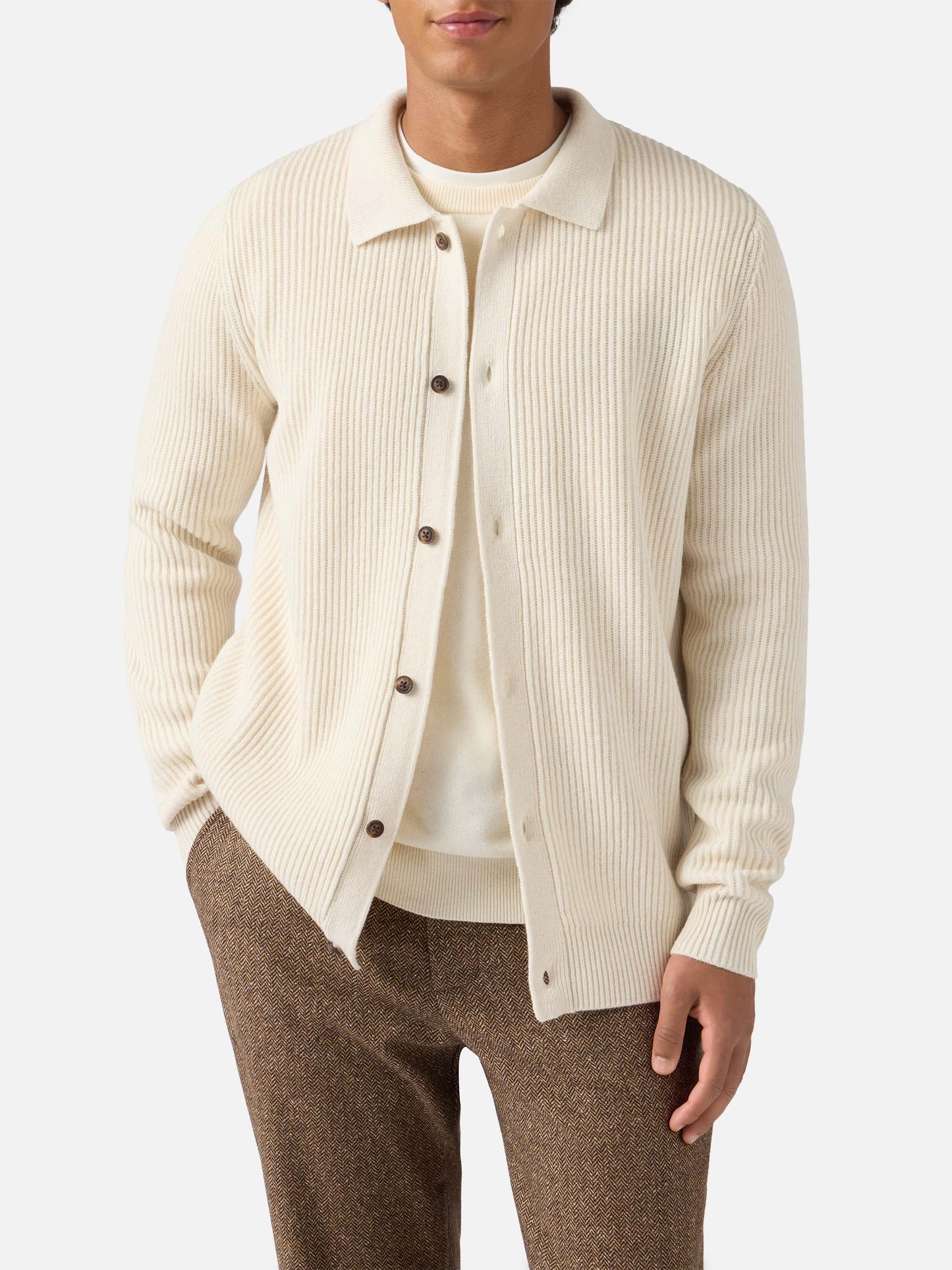 Cardigan Bolton bianco in lana