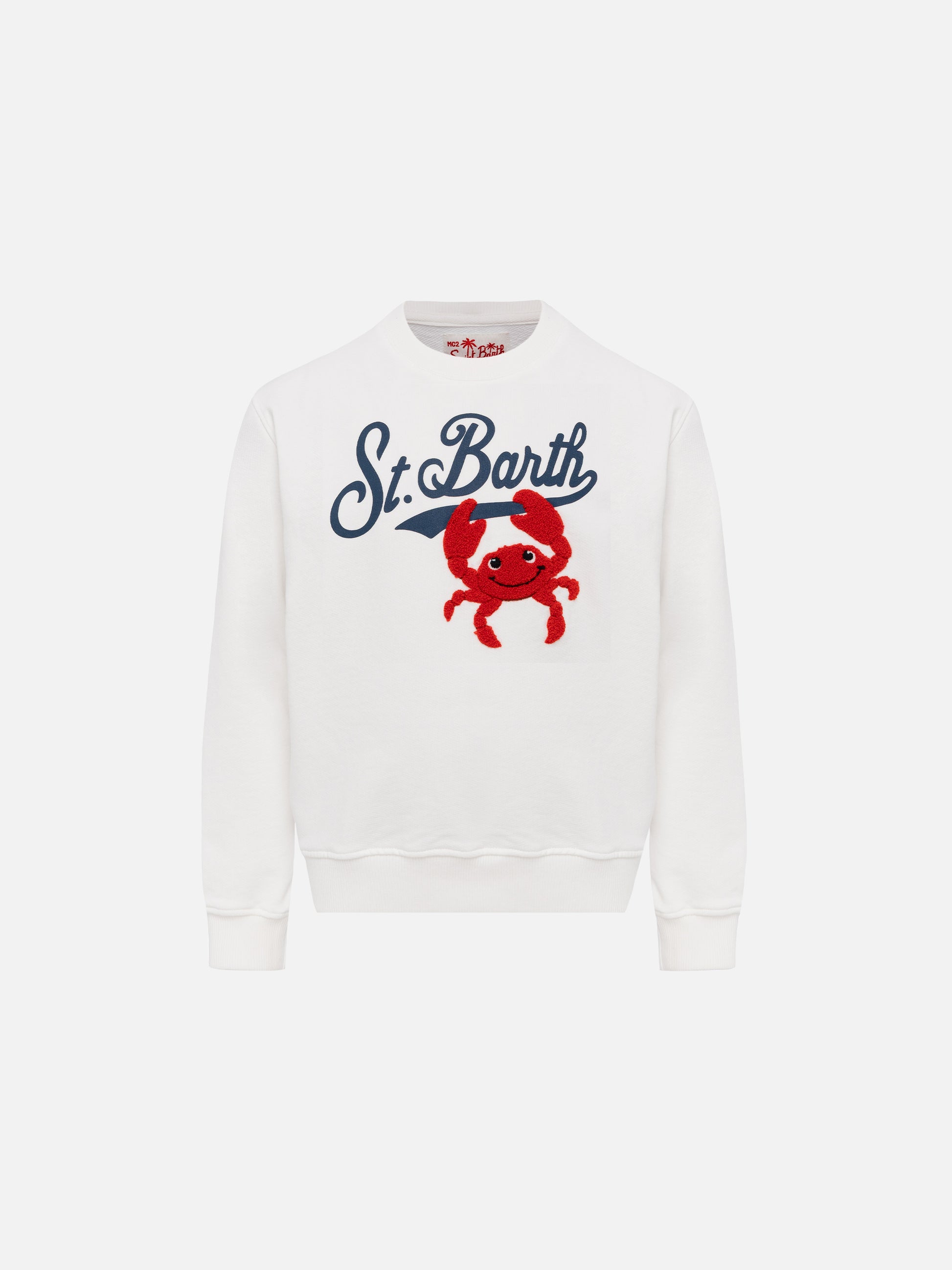 Boy sweatshirt Bobby with St. Barth print and terry crab patch - MC2 Saint Barth