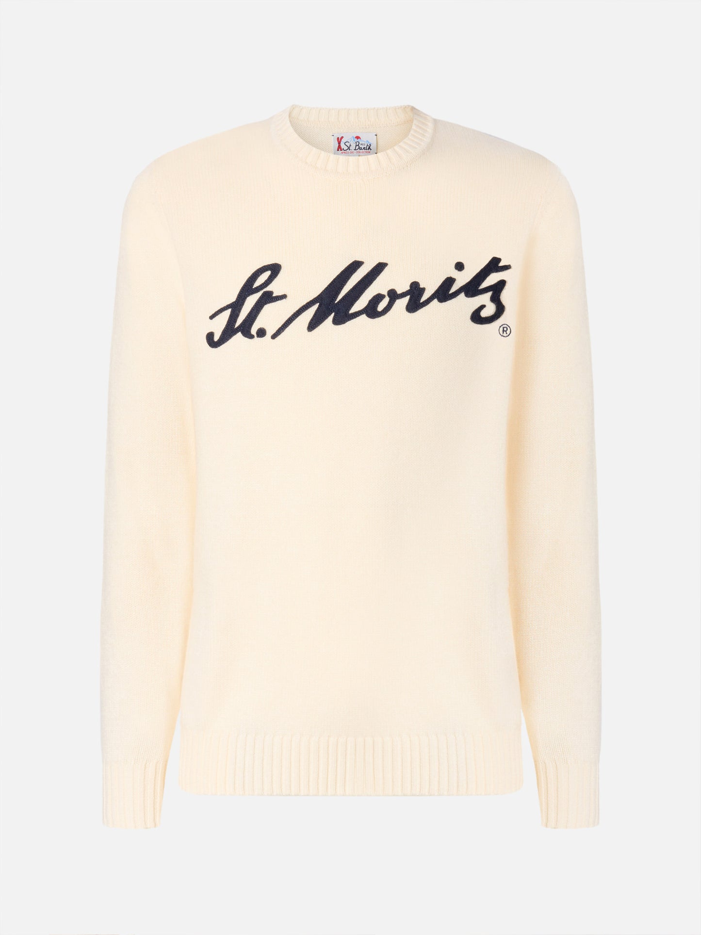Maglione Bombardino Light bianco con jacquard St. Moritz | ST. MORITZ TOP OF THE WORLD SPECIAL EDITION