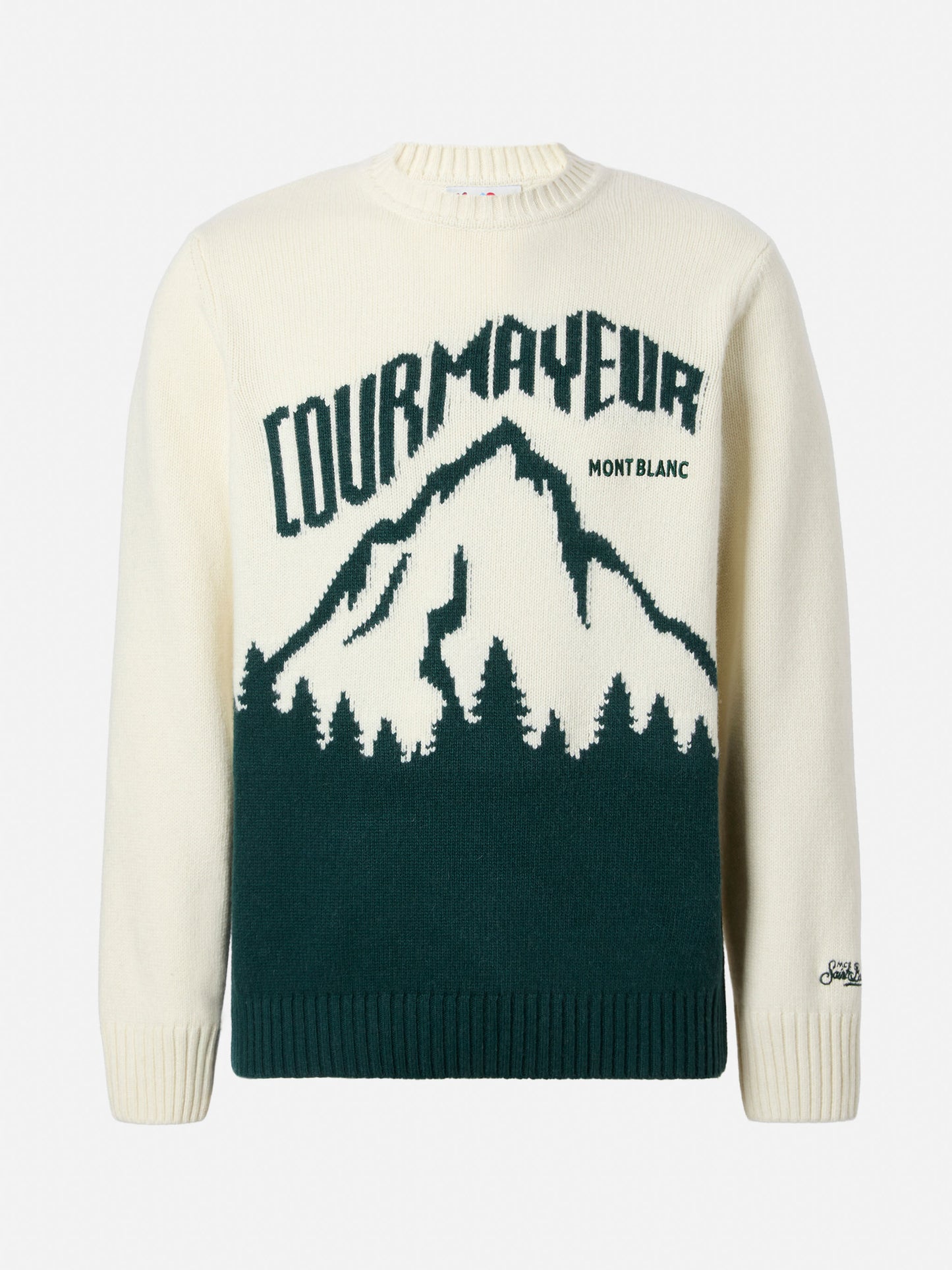 Maglione Bombardino Light bianco con jacquard Courmayeur | COURMAYEUR SPECIAL EDITION