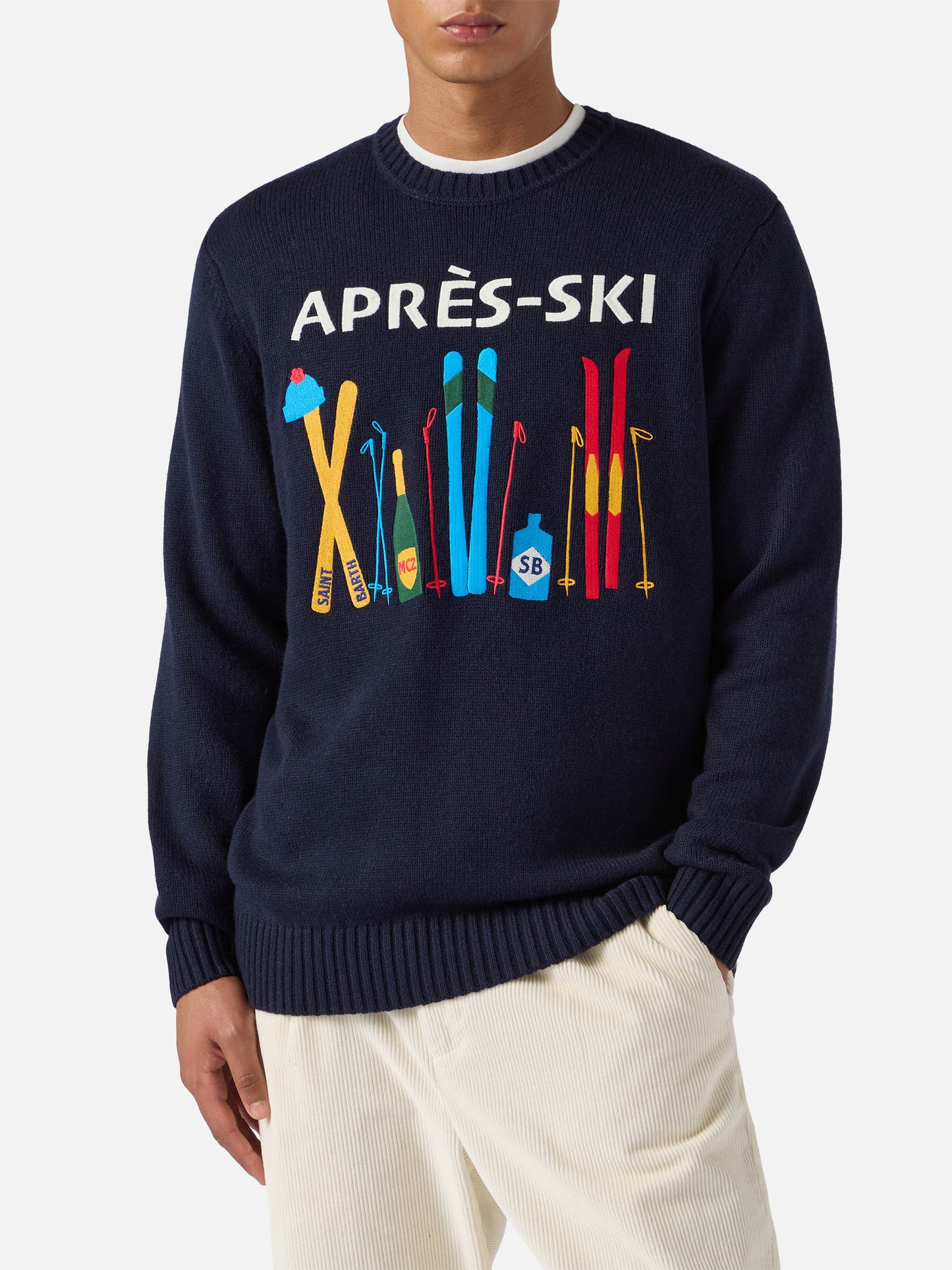 Maglione Bombardino Light blu con jacquard Après Ski
