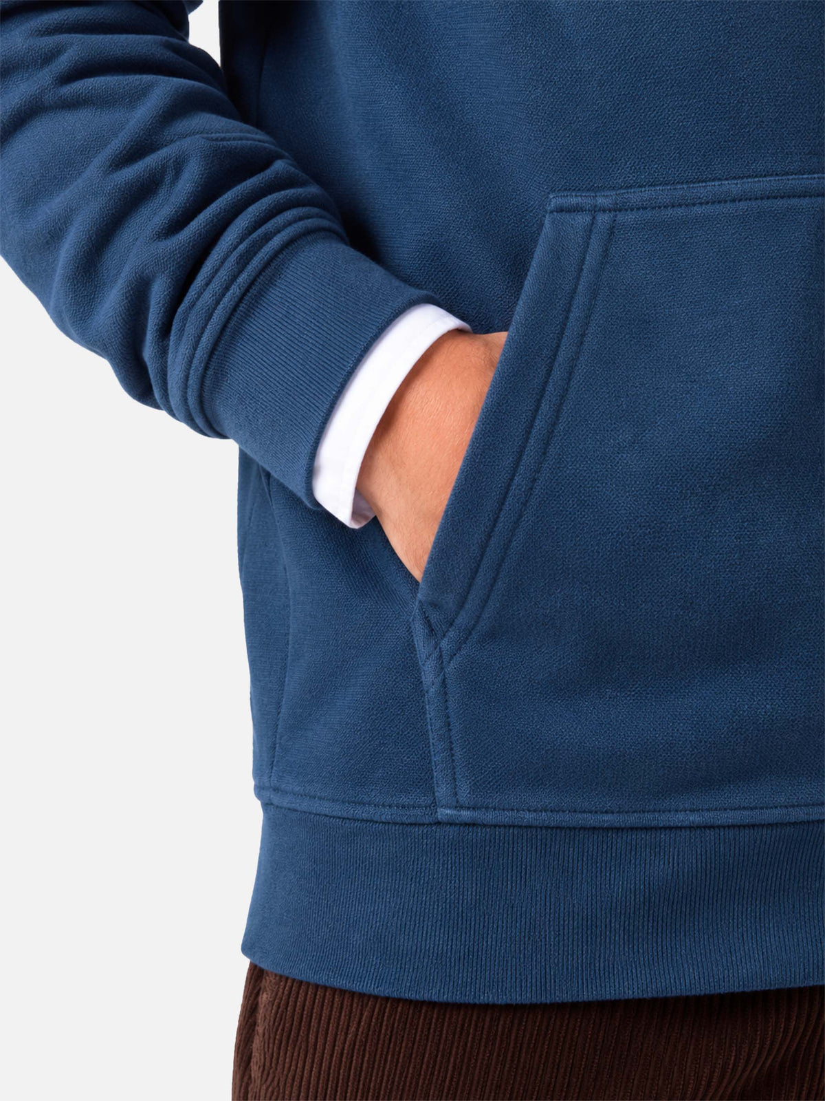 Felpa con cappuccio Barrett in cotone blu con zip frontale