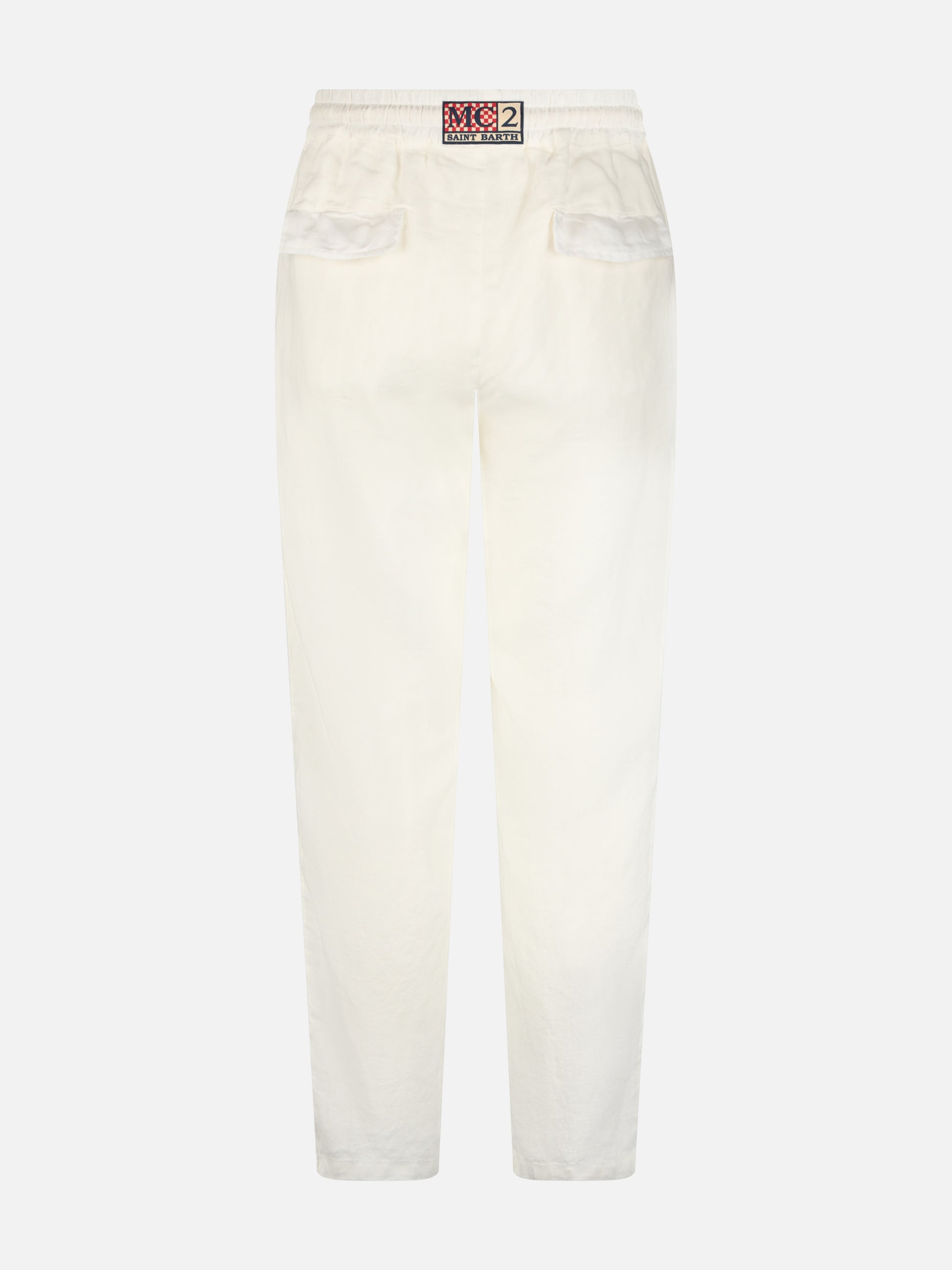 White linen pants Calais with drawstring - MC2 Saint Barth