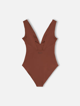 Calliope heat-sealed brown one-piece swimsuit - MC2 Saint Barth