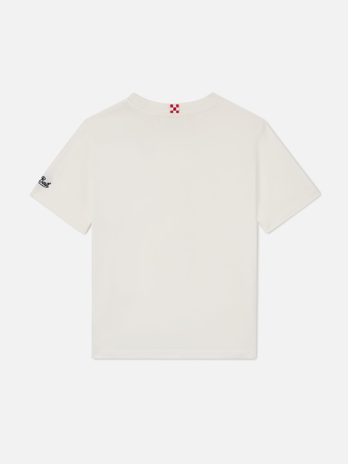 T-shirt Cameron bianca in cotone organico con monogramma SB Legacy