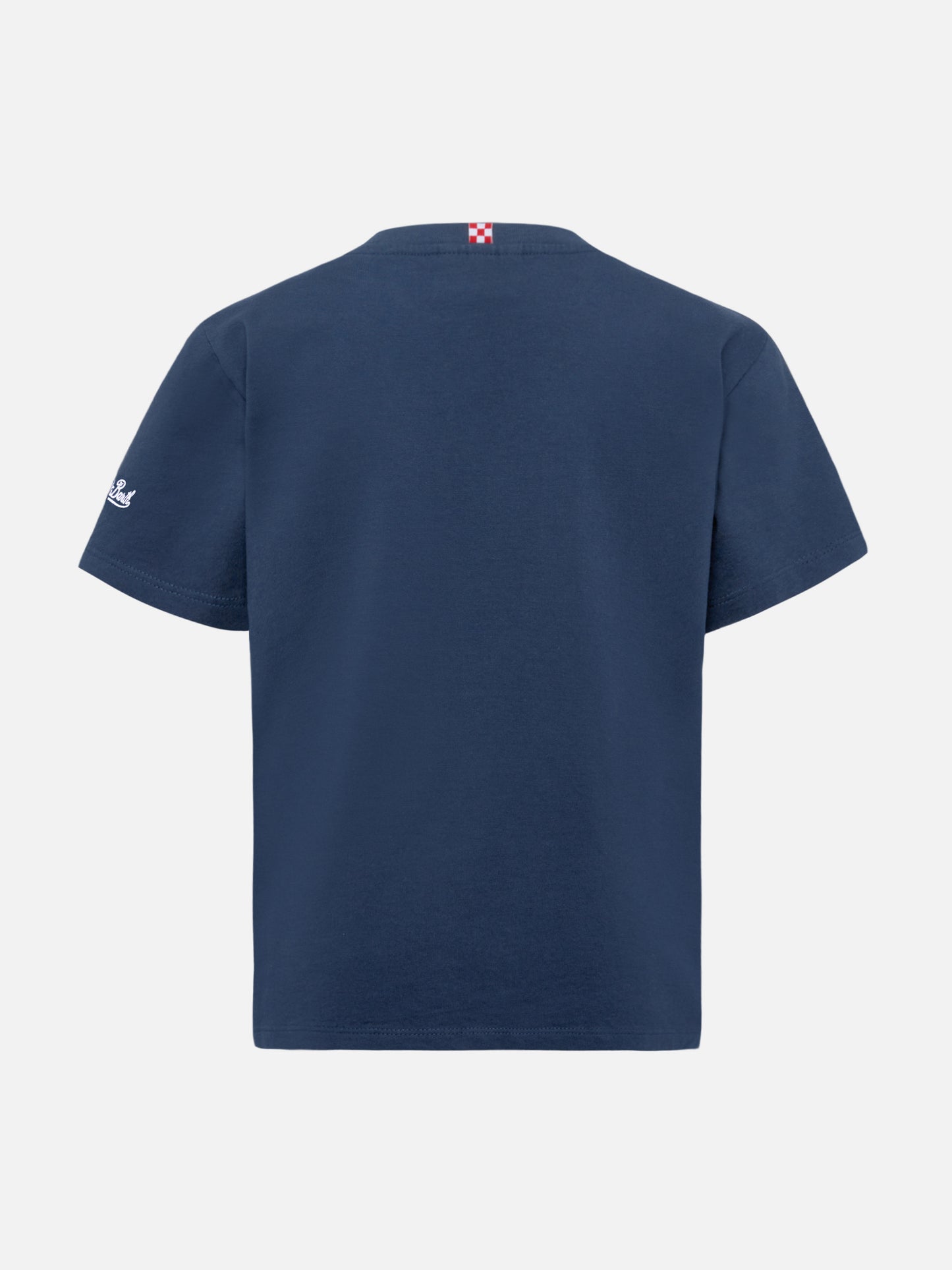 Cameron cotton T-shirt in blue with Raga volo embroidery