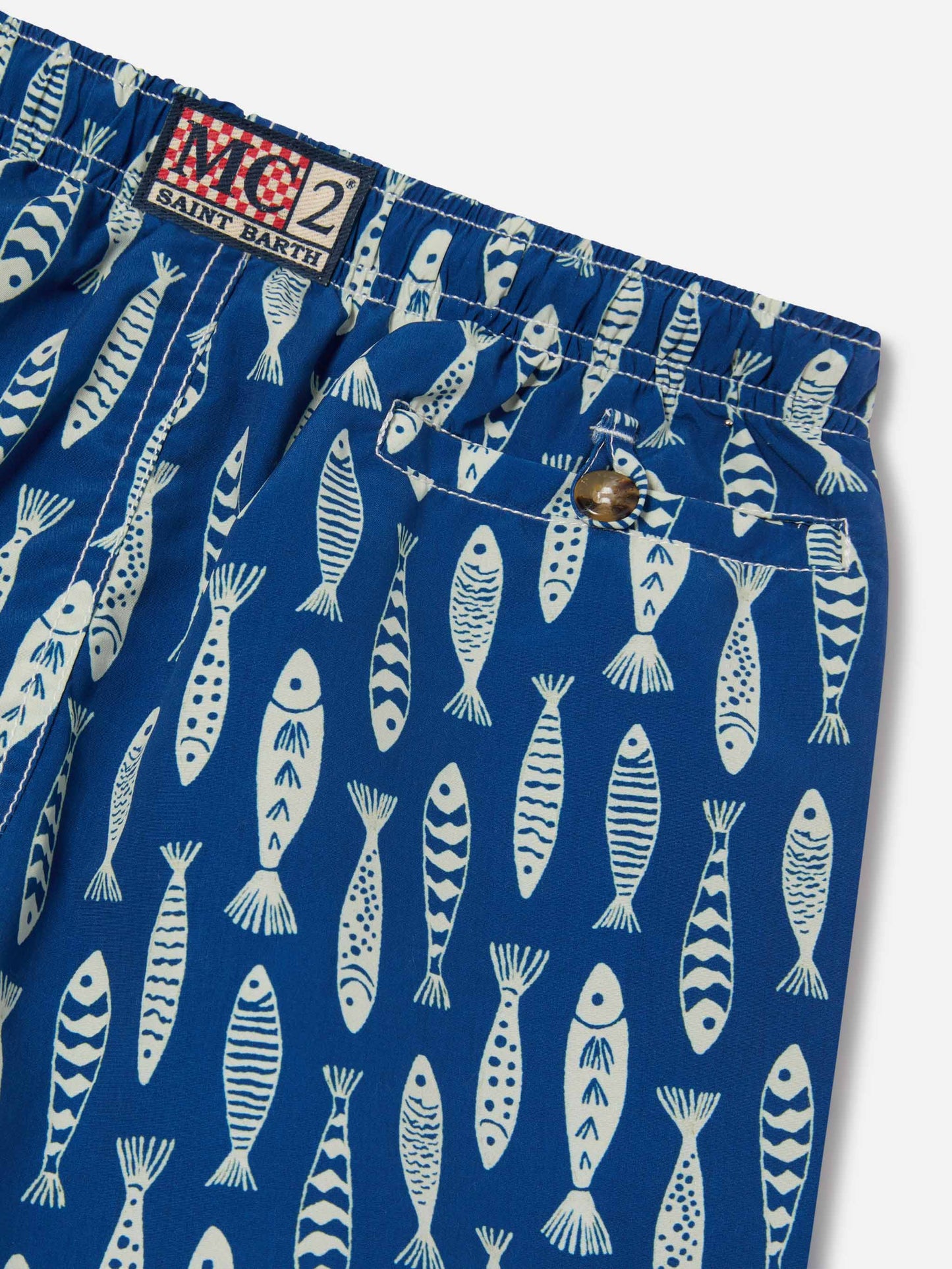 Caprese Jr swim shorts with sardine print