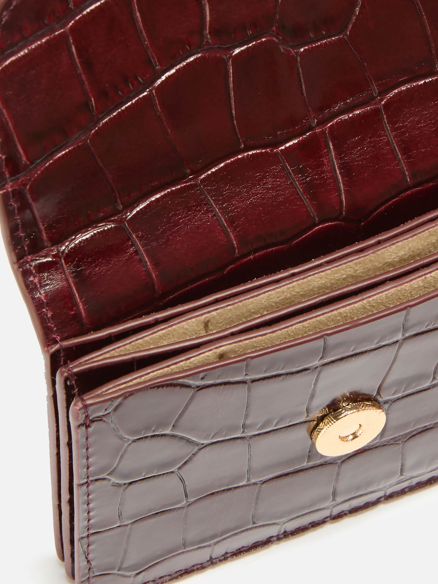 Portacarte Card Holder in pelle stampa cocco bordeaux