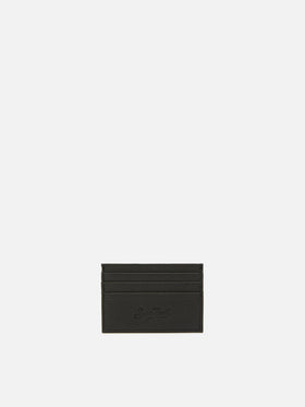 Portacarte Card Holder in pelle martellata nera