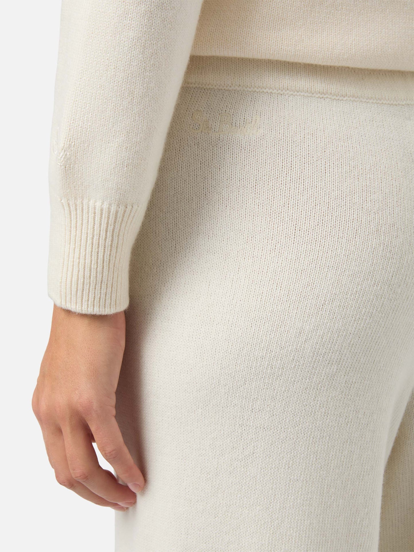 Off-white cashmere blend knit pants Cambon