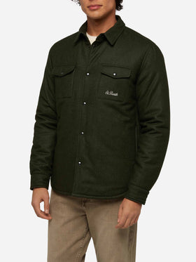 Wooly green overshirt Chalet with St. Barth embroidery - MC2 Saint Barth