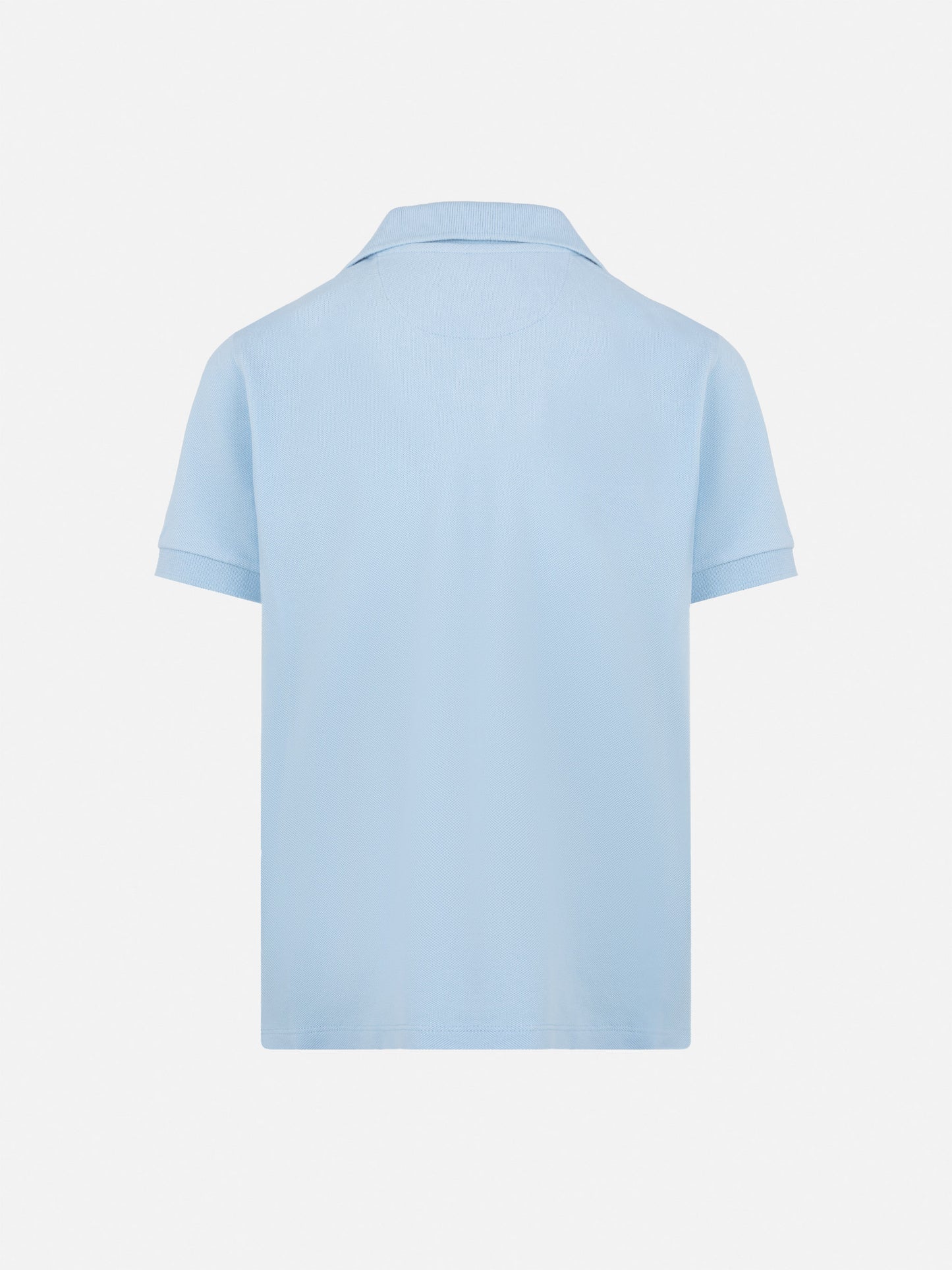 Light blue cotton piquet buttonless polo shirt Charles Jr - MC2 Saint Barth