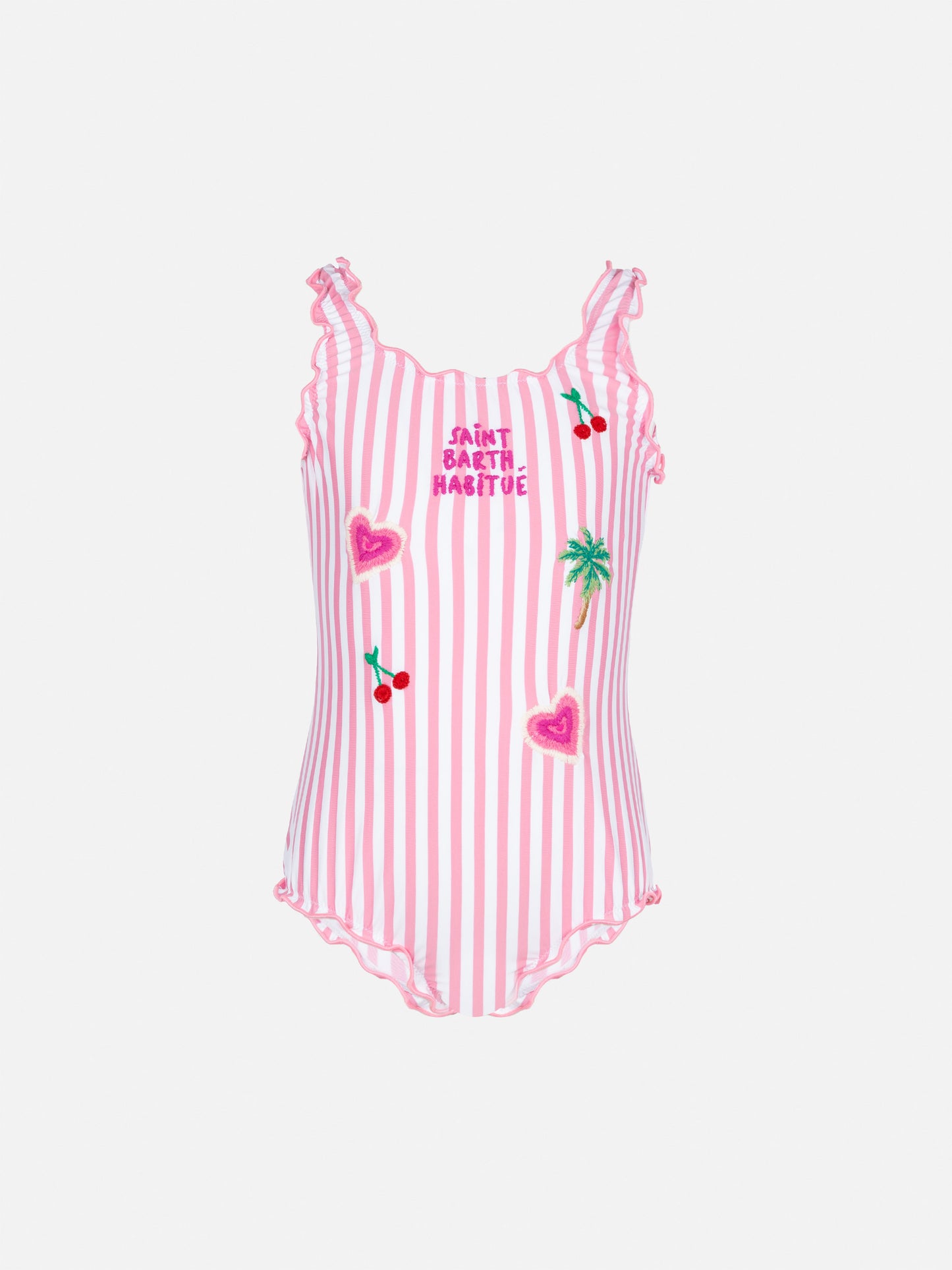 Clio one-piece swimsuit with pink striped print - MC2 Saint Barth