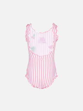 Clio one-piece swimsuit with pink striped print - MC2 Saint Barth