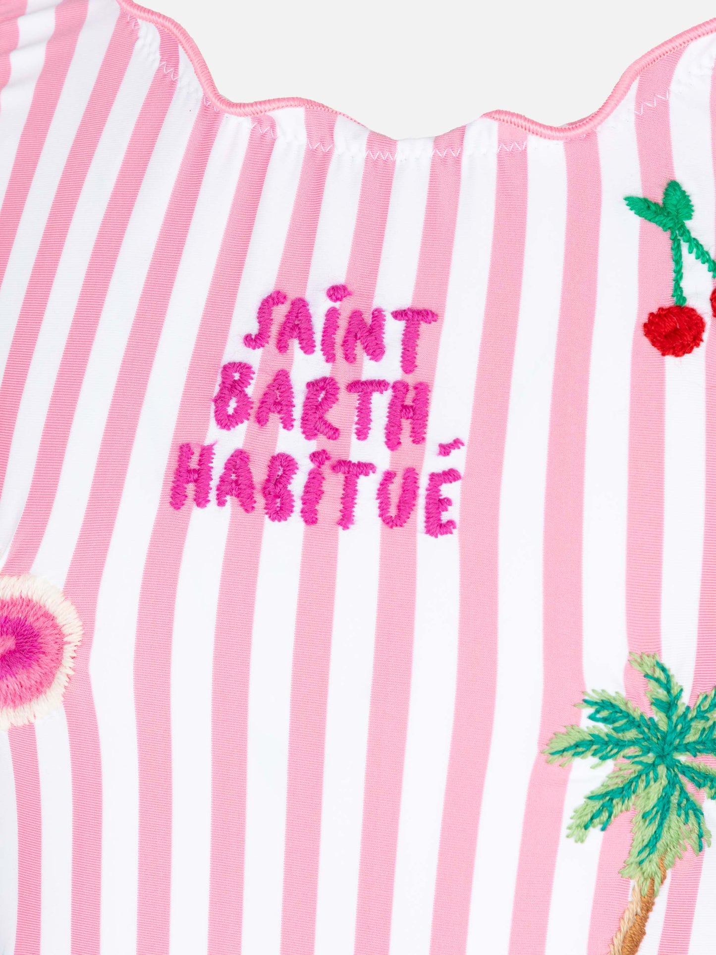 Clio one-piece swimsuit with pink striped print - MC2 Saint Barth