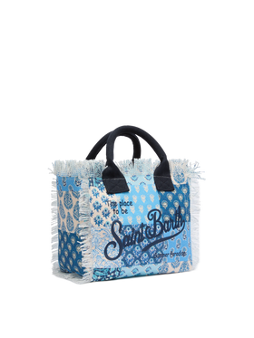 Colette cotton canvas handbag with flower patch print - MC2 Saint Barth