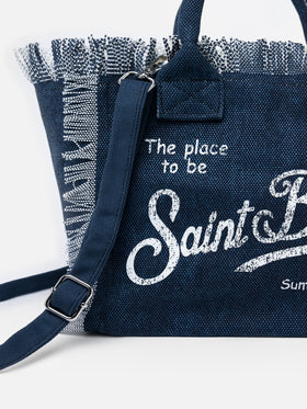 Colette indigo cotton canvas handbag - MC2 Saint Barth