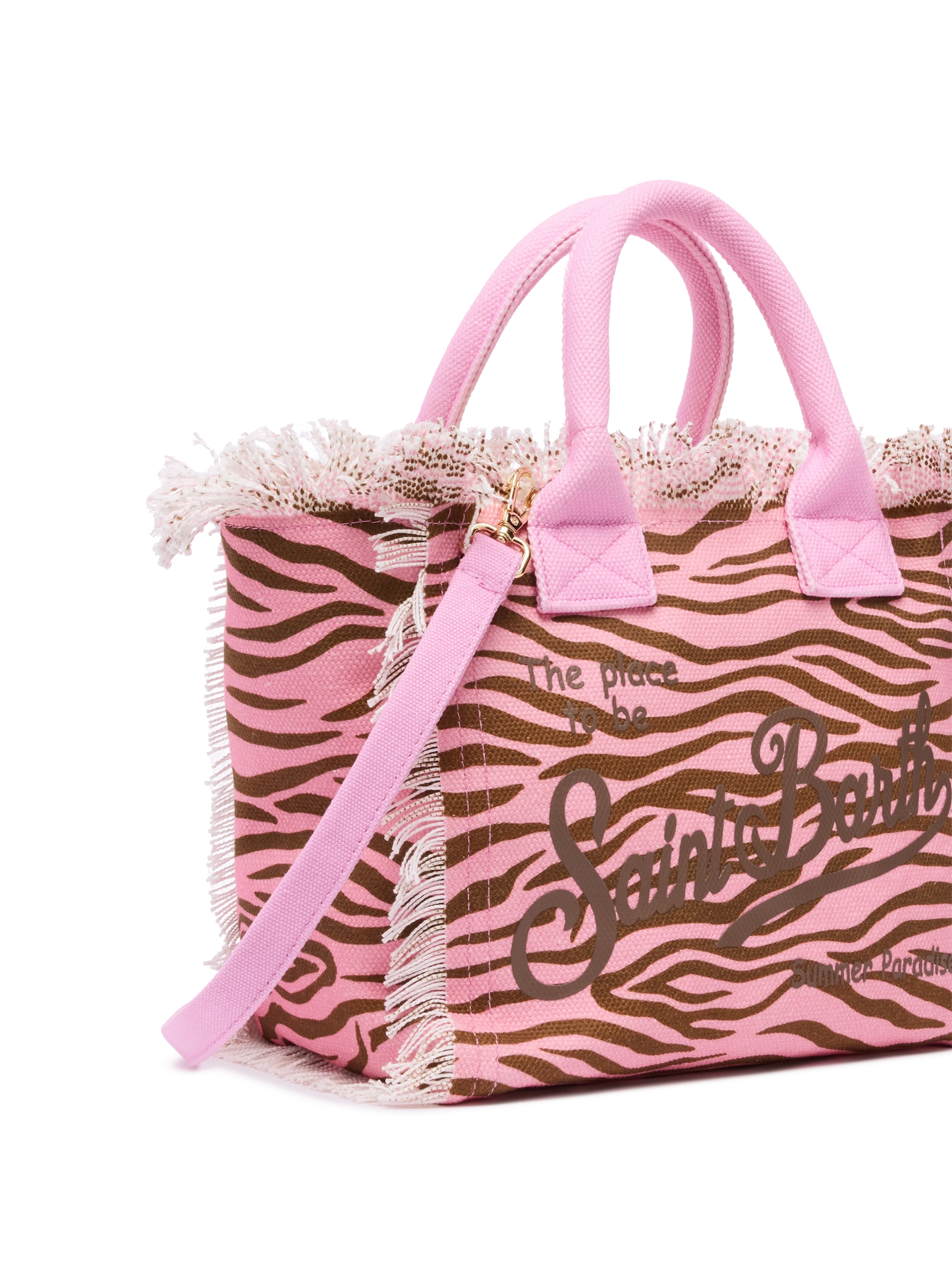 Colette cotton canvas handbag with zebra print - MC2 Saint Barth