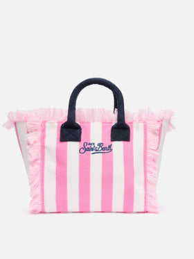 Colette Sponge pink striped terry handbag