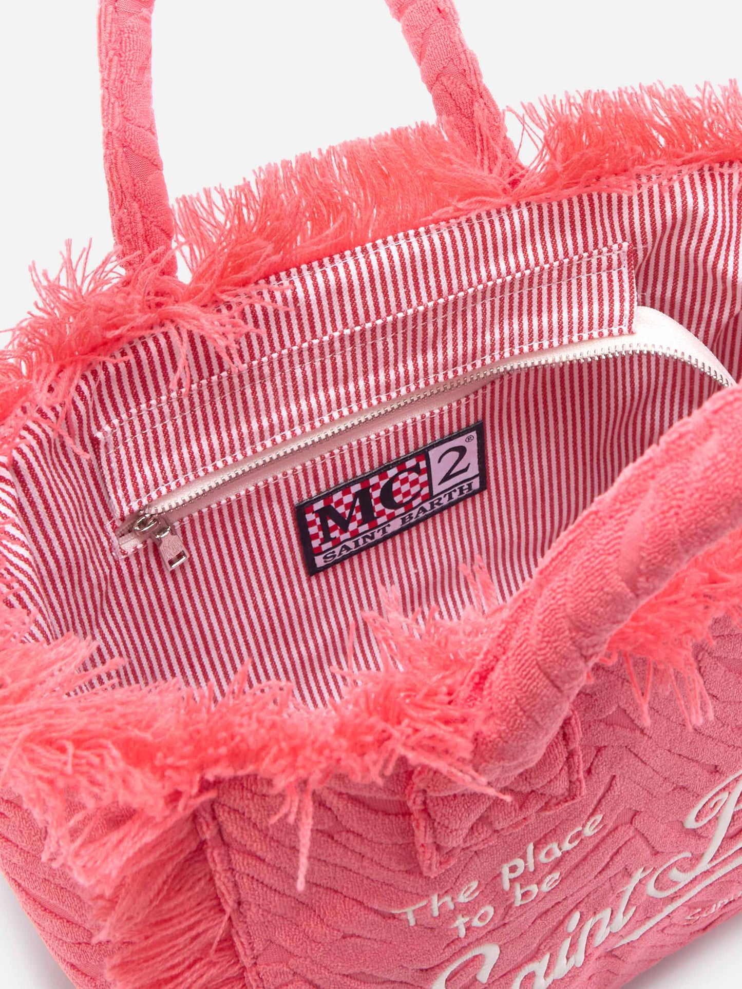 Colette-Tasche in Terry-Optik mit erhabenem Zebramuster