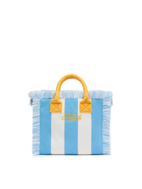 Colette Sponge light blue striped terry handbag - MC2 Saint Barth