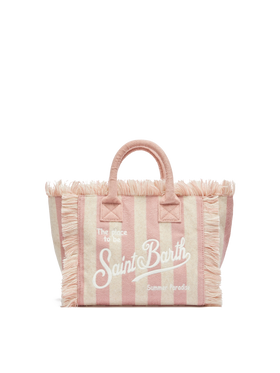 Colette Sponge light pink striped terry handbag - MC2 Saint Barth