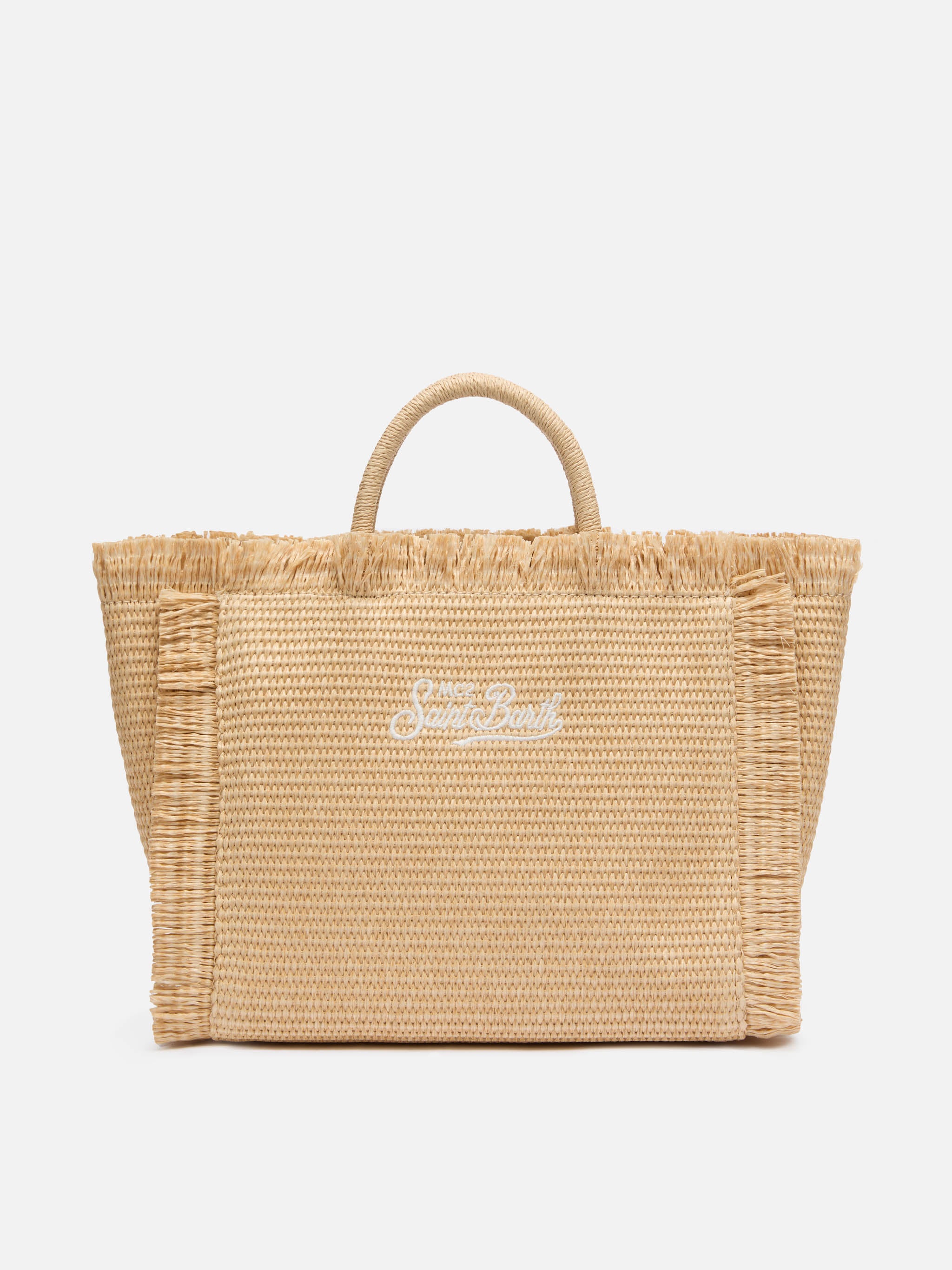 Mc2 Saint Barth Women's Colette Straw Raffia Handbag Woodbeads