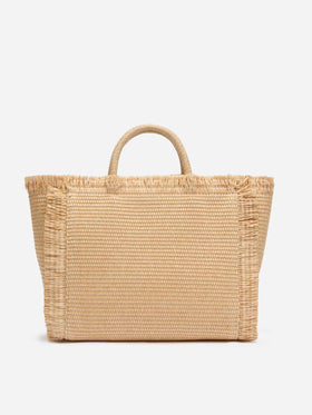 Borsa Colette effetto paglia con logo ricamato