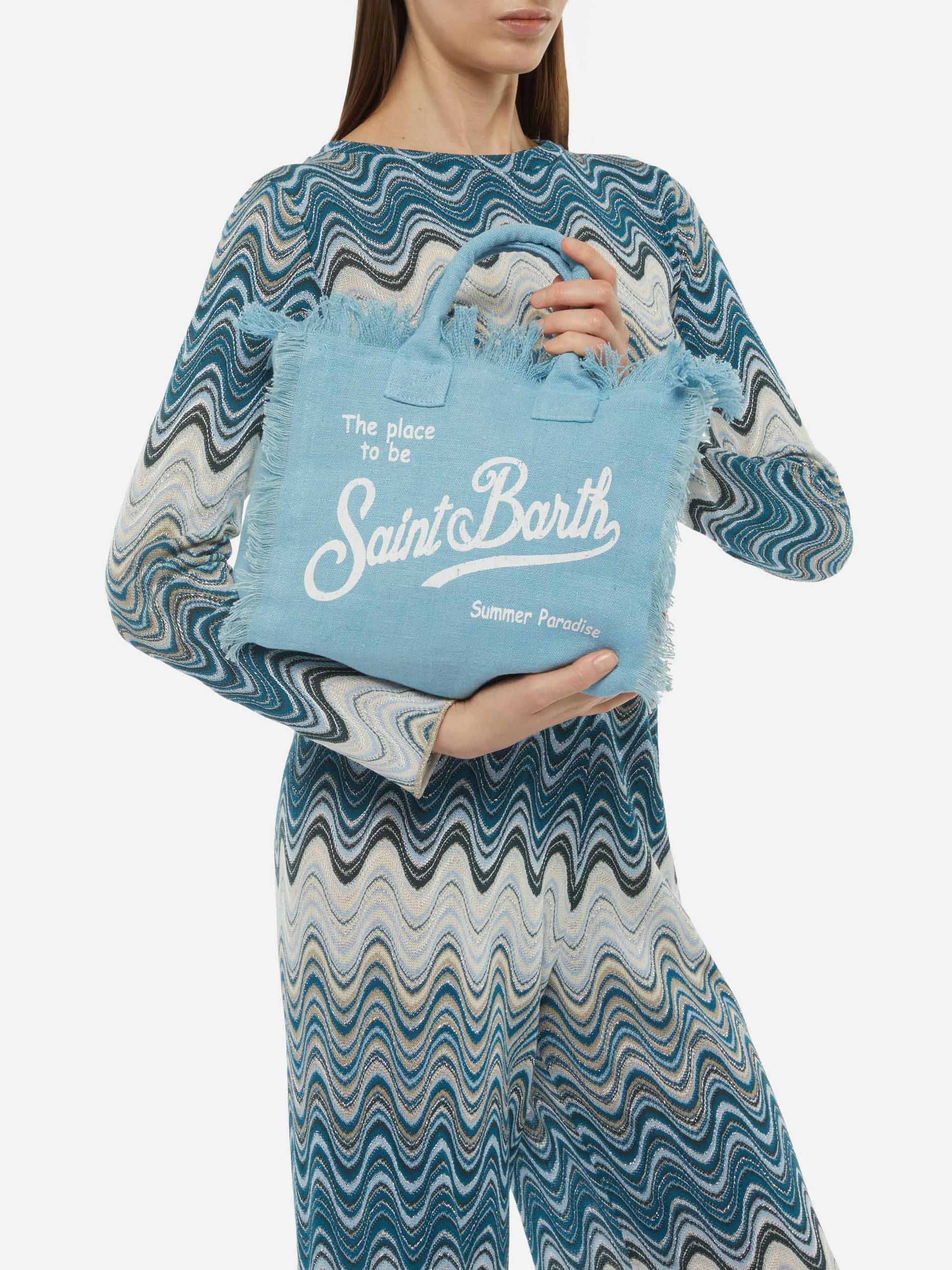 Colette linen light blue handbag - MC2 Saint Barth