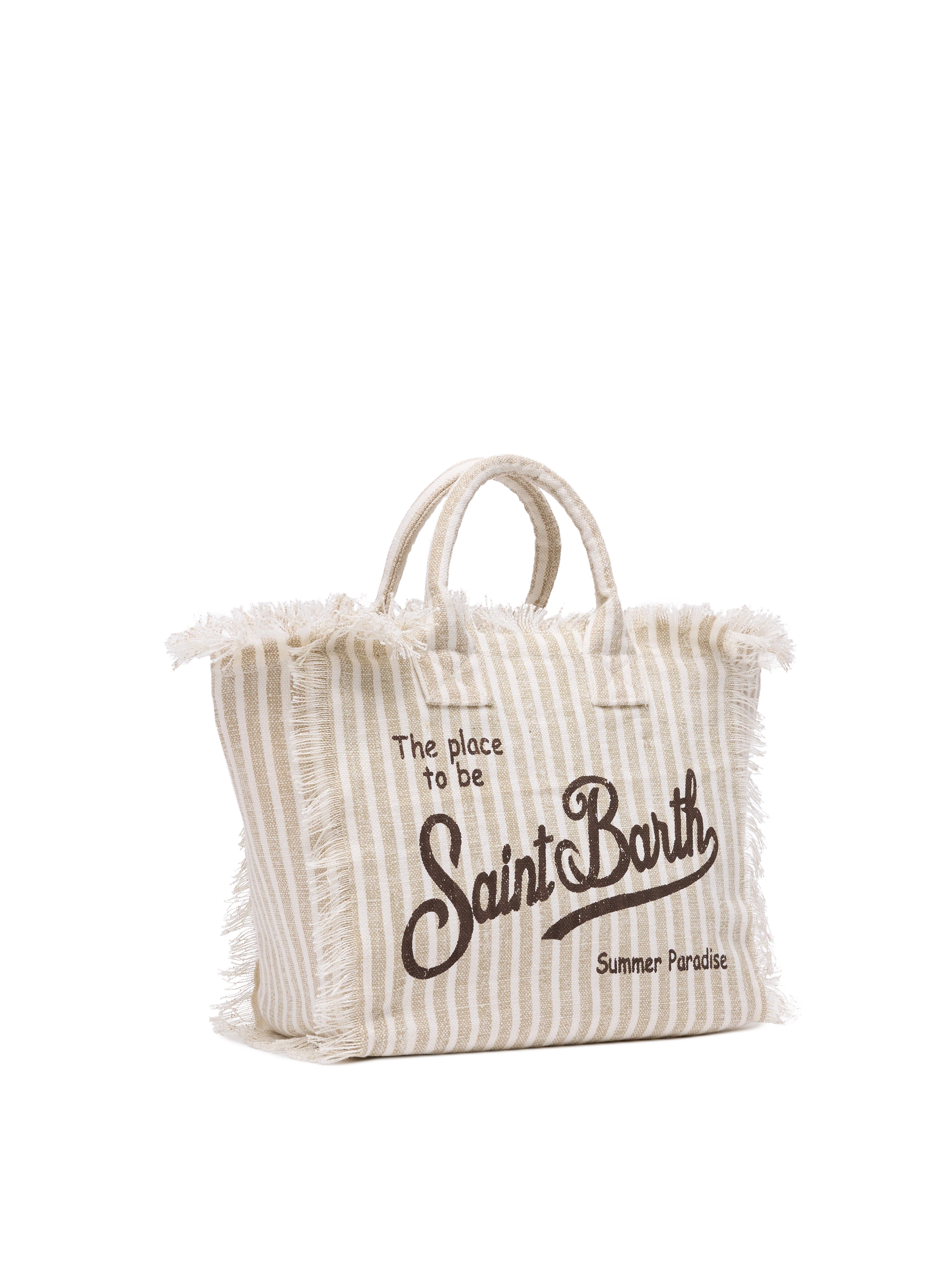 Colette linen handbag with striped print - MC2 Saint Barth