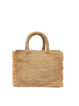 Colette Raffia handbag with logo embroidery and fringes - MC2 Saint Barth