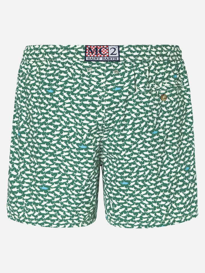 Comfort Light swim shorts with sharks print